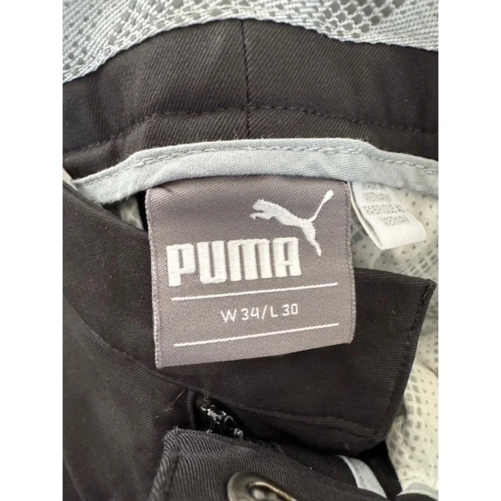 Puma Mens Golf Pants Black‎ Solid Flat Front Golf Activewear - W34 L30